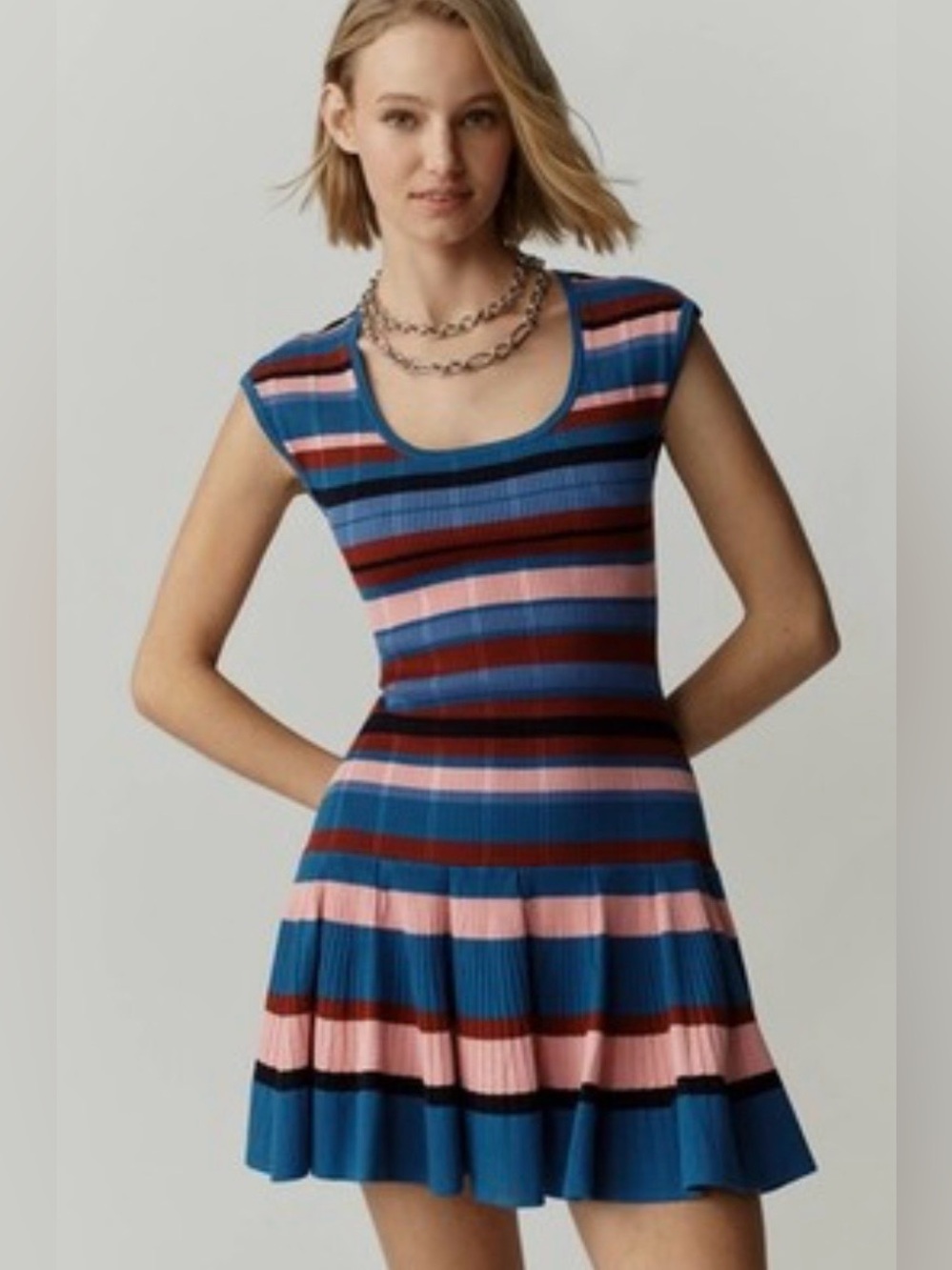 Beca Ribbed Sweater Fit & Flare Mini Dress by 
Maeve